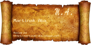 Martinak Aba névjegykártya